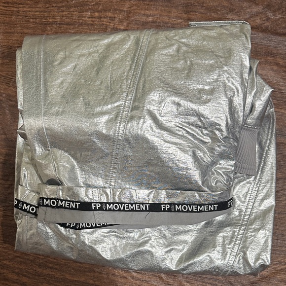 Free People Movement Mesmerize Me Shine Pants Silver - Picture 7 of 8